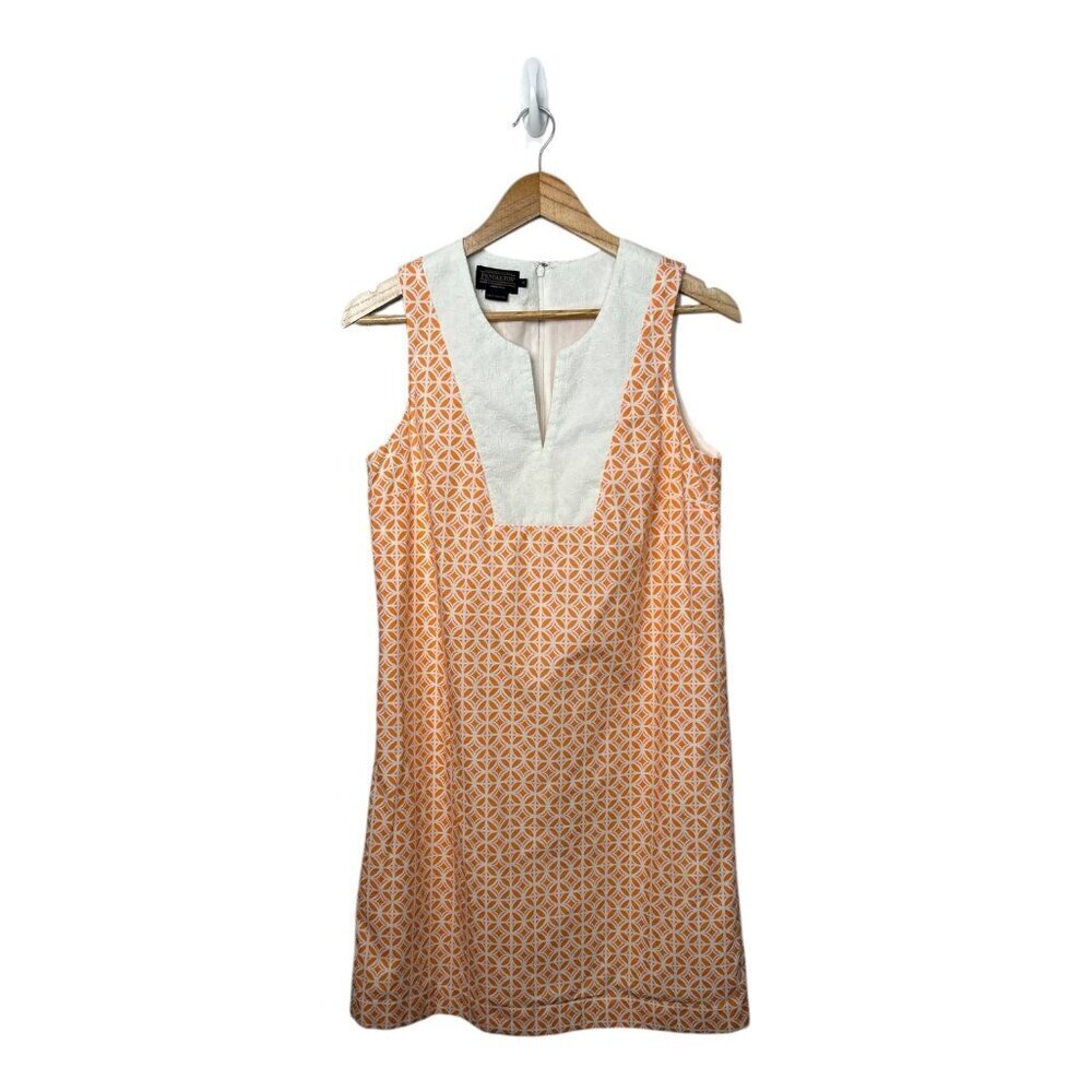 Pendleton Orange & White Geometric Sleeveless‎ Women's Dress | Size 6 | Summer